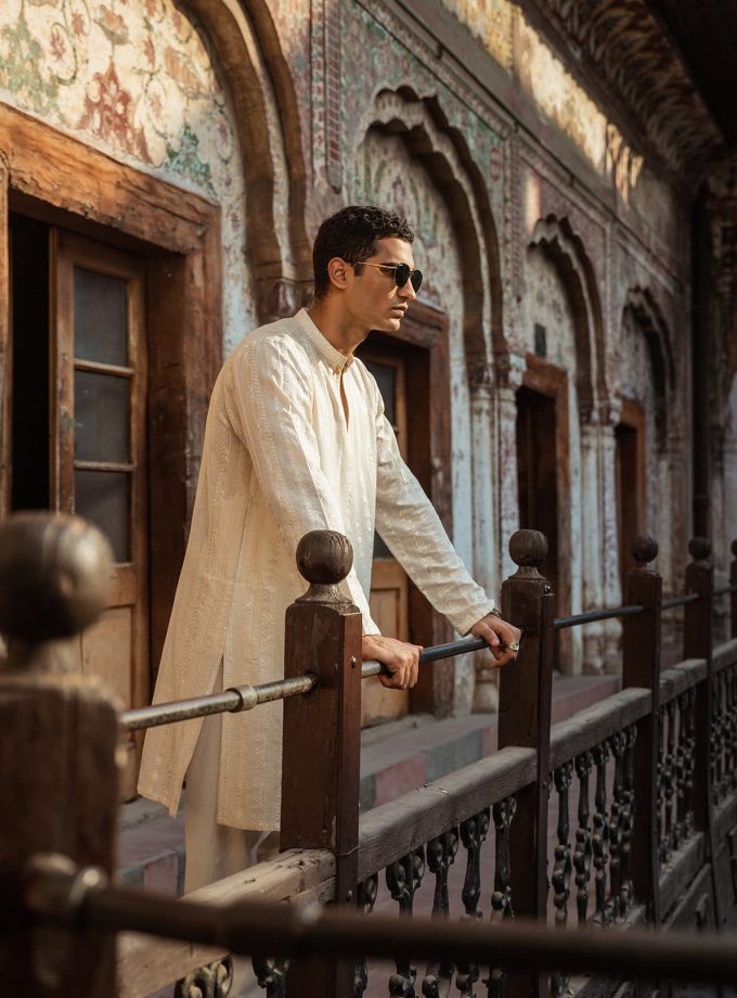 All Over Embroidered Karandi Fabric Kurta