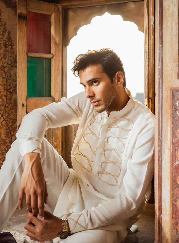 Poly-Cotton Blend Kamiz & Trouser with Jute Strings Detailing